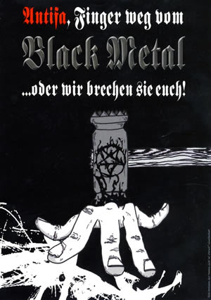 Black Metal against Antifa ! | Dieser Aufkleber ist natrlich auch im Black Metal Shop vom Nervengas Versand erhltlich.